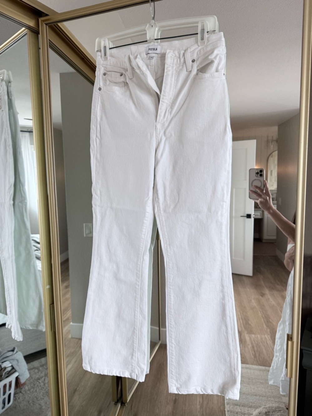 pistola White High-Rise Straight-Leg Jeans